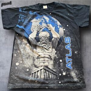 Atlas Shirt Mens XL Greek Mythology Tee Graphic Made in Greece Galaxy